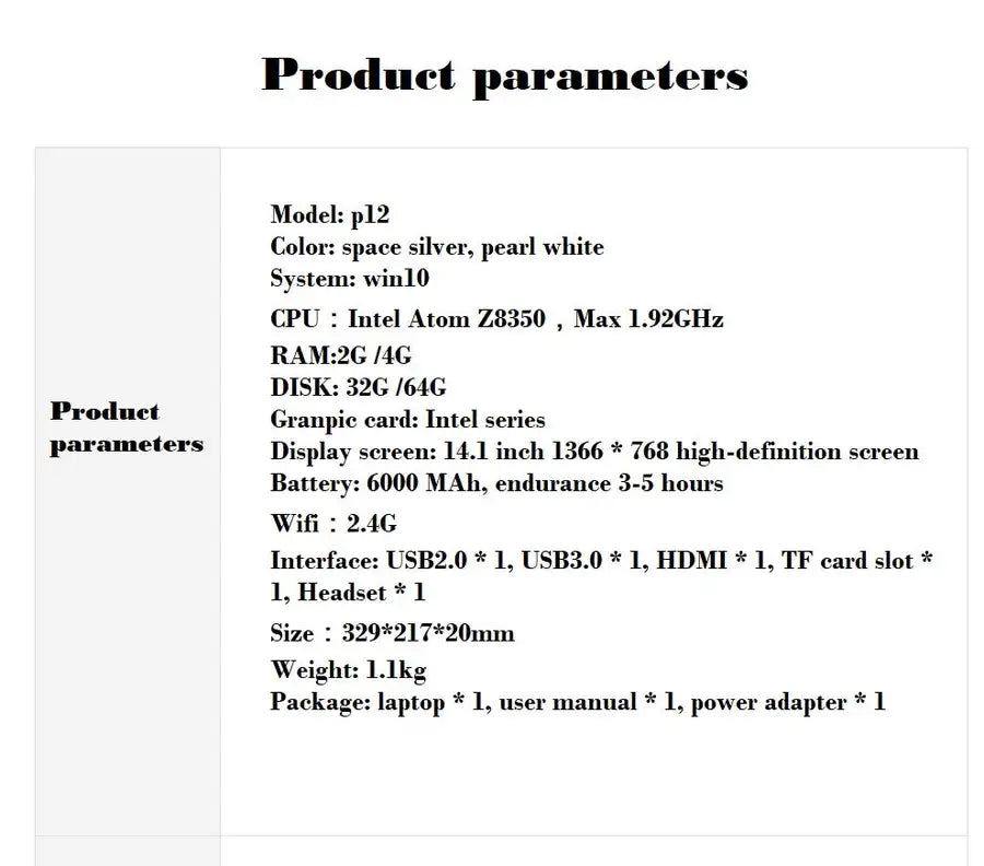 Miniatyrbilde: 2022 New CHEAPEST 14 inch Laptop 6G + 64g z8350 4 core student Laptop Computer  