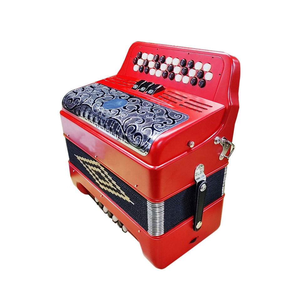 Miniatura: Professional 34 Buttons 12 Bass 3 Registers Black Grill Red Accordion Instrument