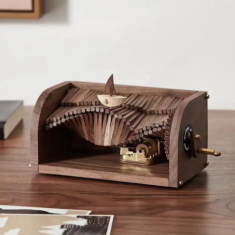 Thumbnail: Creative Wooden Music Box Handmade Internet Celebrity Hand-Cranked Music Box Dec