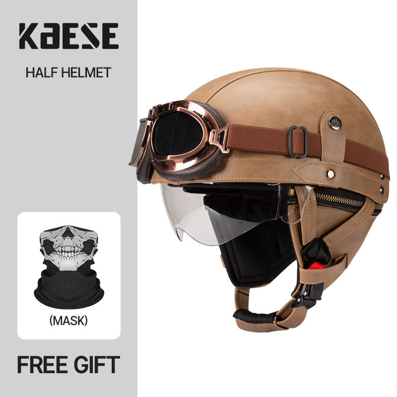 Miniatura: Vintage Half Face Motorcycle Helmet Motorbike Helmets Men Women 