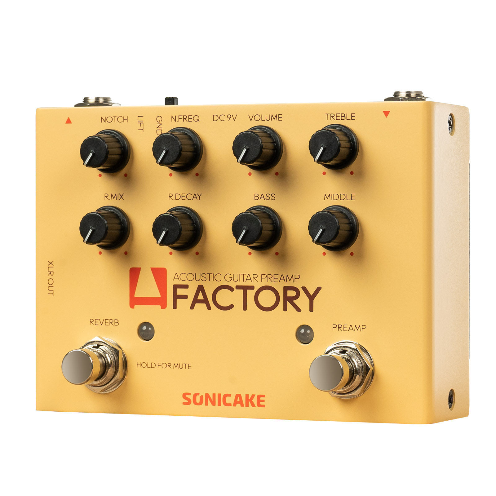 SONICAKE A Factory Analog Preamp and digital Reverb Dual footswitch guitar effec