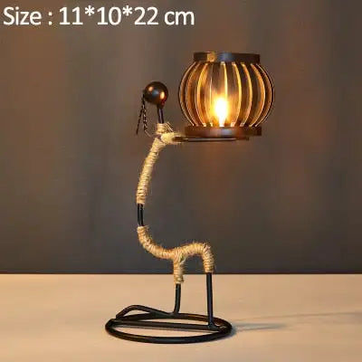 Thumbnail: Nordic Metal Candlestick Abstract Character Sculpture Candle Holder Decor Handma