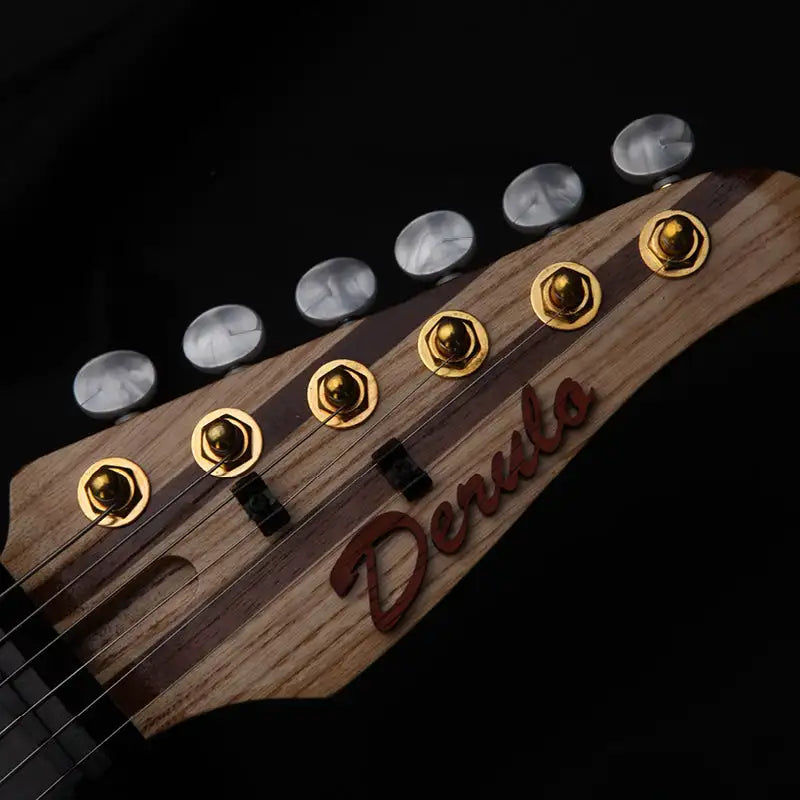 Thumbnail: Derulo Electric Guitar OEM Custom 6Strings Electric Guitar Burl Top 5 Pice Neck 