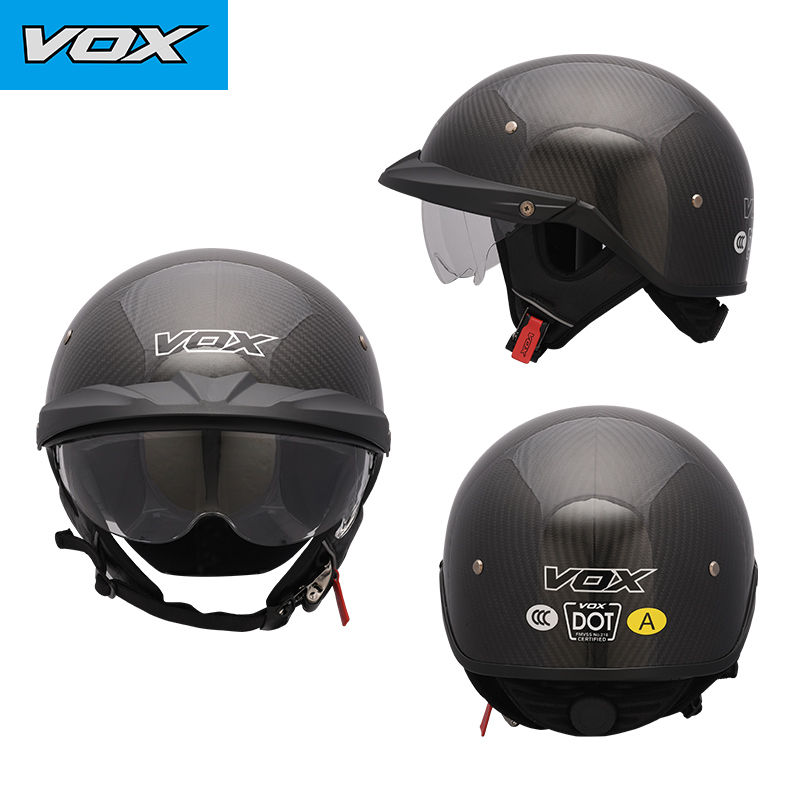 Miniatyrbild: VOX P118 Premium Air Carbon Fiber Harley Motorcycle Helmet 