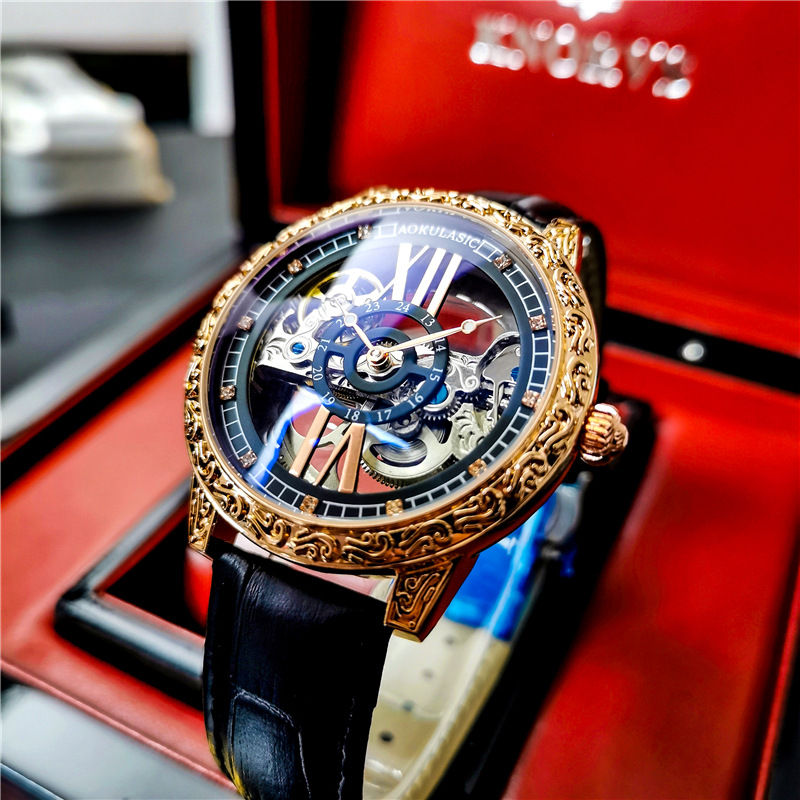 Miniatyrbild: Men's High-end Handsome Hollow Tourbillon Automatic Mechanical Watch