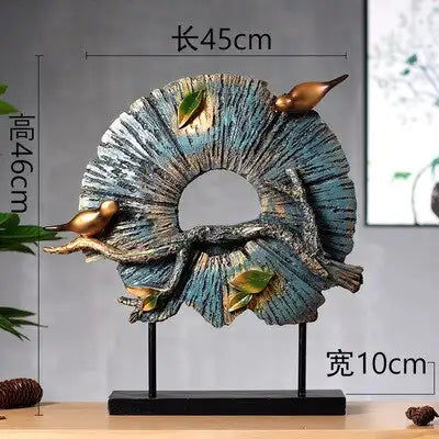 Miniatyrbild: Statue d'oiseau en résine ronde européenne, décoration de maison, artisanat créa