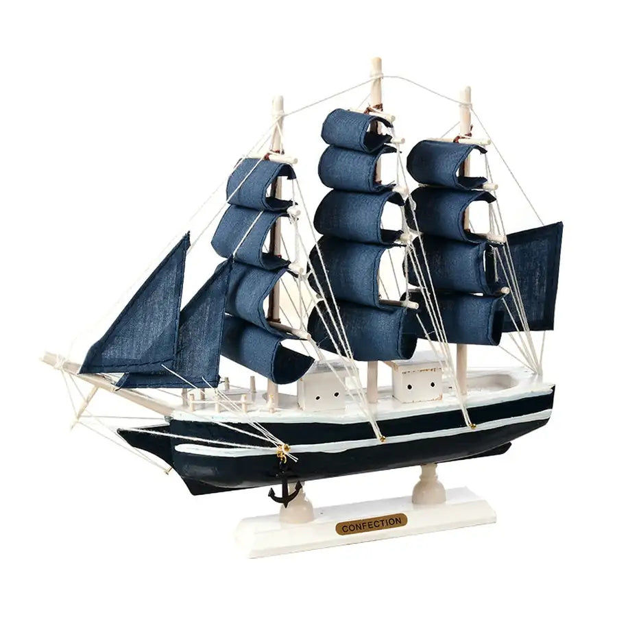 Miniatyrbild: Wooden Sailing Ship Mediterranean Style Home Bedroom Office Decoration Handmade 