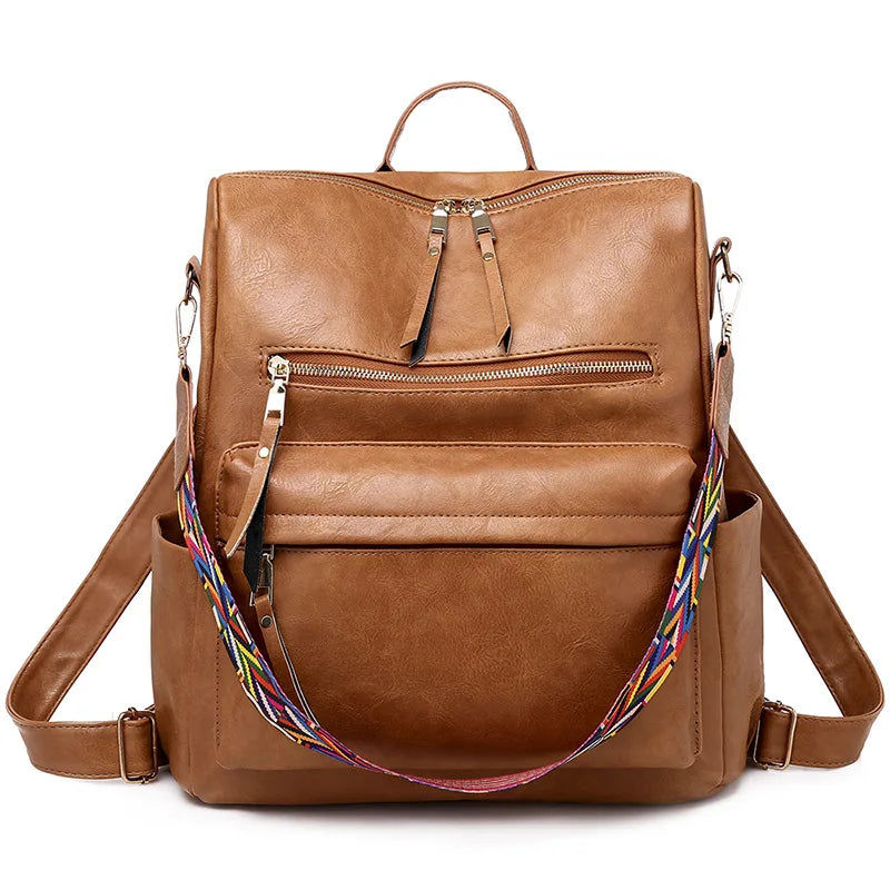 Thumbnail: New PU Leather Travel bag Women's Fashion Backpack Purses Wholesale
