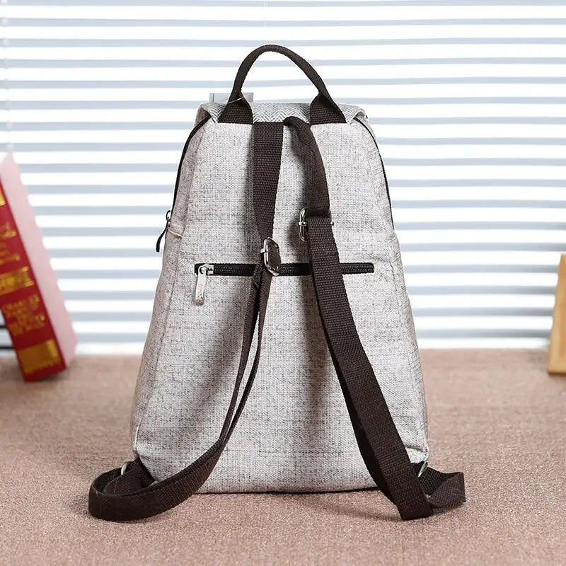 Pikkukuva: Women's Backpack New National Weave Canvas Bag Individual Decoration Handmade Ba