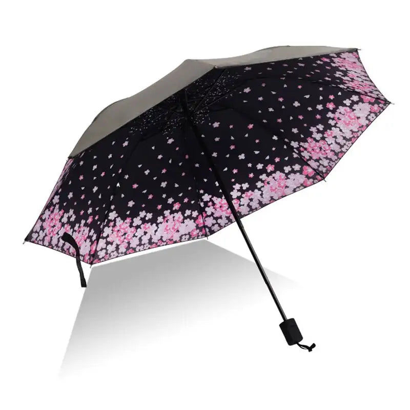 Miniaturebillede: Parapluie pliant en vinyle pour femmes | Anti-UV, coupe-vent, pluie, femme, fill