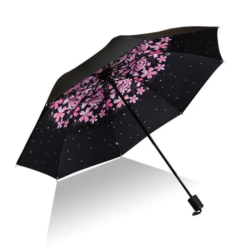 Miniaturebillede: Parapluie pliant en vinyle pour femmes | Anti-UV, coupe-vent, pluie, femme, fill