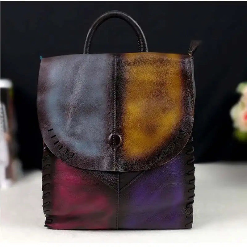Miniaturebillede: AETOO  Genuine Leather Handmade Vintage Women Backpack Female Bags 2018 High Qua