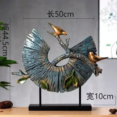 Miniatyrbild: Statue d'oiseau en résine ronde européenne, décoration de maison, artisanat créa
