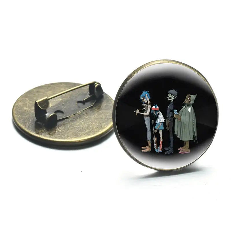 Μικρογραφία: Gorillaz Boat Illust Music Icons Brooch Pin Badges Round Brooches Lapel Pin Glas