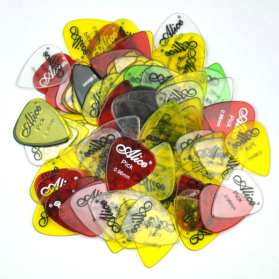 Thumbnail: Alice 100pcs Medium 0.71mm Heavy 0.96mm Transparent Glossy Guitar Picks Plectrum