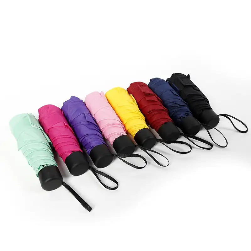 Miniaturebillede: 180g petit mode pliant parapluie pluie femmes cadeau hommes Mini poche Parasol f