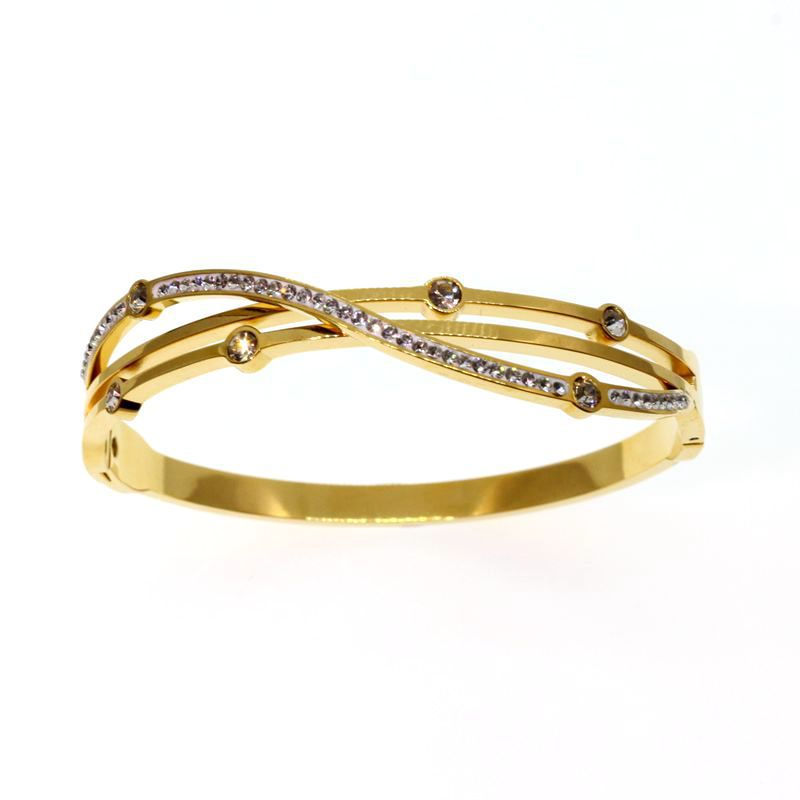 Miniatura: Bracelet en acier titane diamant pour femmes de mode