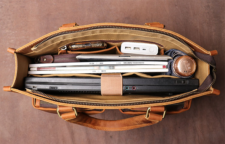 Miniaturebillede: Sac à main Vintage en cuir de vachette pour hommes
