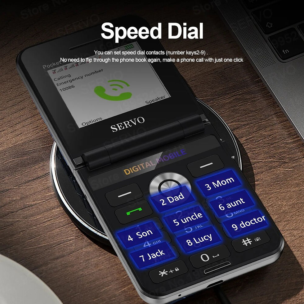Miniatyrbilde: SERVO Pocket S1 New Style Flip Mobile Phone 4 SIM Cards 2G GSM 2.4'' Screen Torc