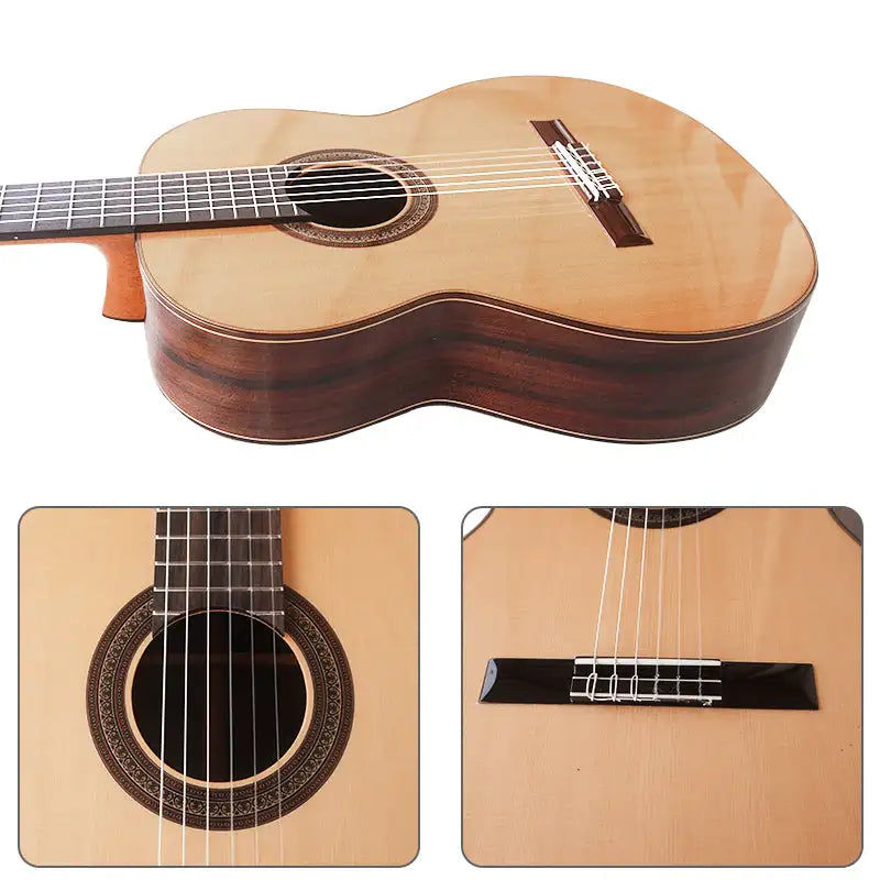 Thumbnail: Free shipping with fiberglass hard case Aiersi all solid German Cedar Top Rosewo
