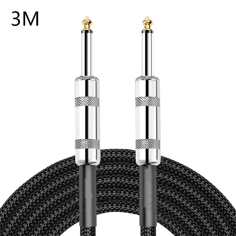 Pikkukuva: Braided Guitar Cable 3m 5m High Elastic PVC 6.35mm Audio Cable 1/4" Straight To 