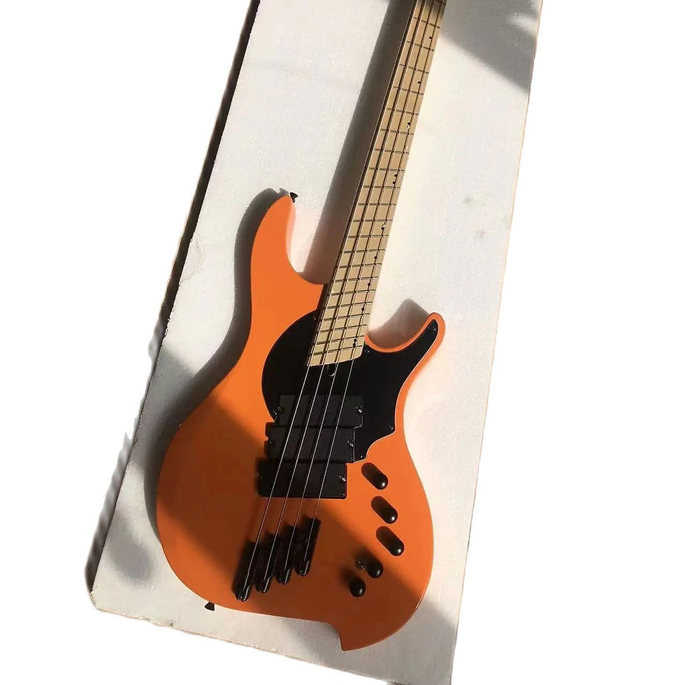 Miniaturebillede: 4 Strings Yellow Bass Guitar DINGW Body Black Pickguard Maple Fingerboard Fan Fr