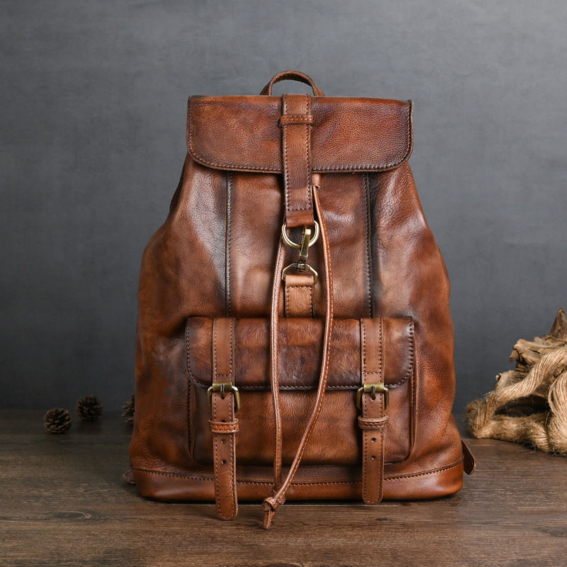 Miniaturebillede: Sac à dos en cuir pour voyage de loisirs