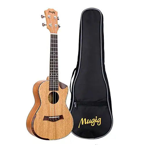 Pikkukuva: Mugig Ukulélé Concert Acajou Corps Rosewood Fingerboard Seul Angle avec Housse
