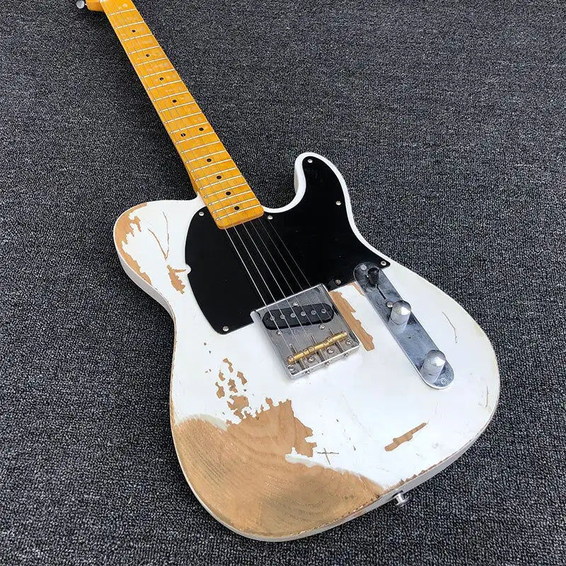 Thumbnail: High quality handmade old cultural relic electric guitar, ASH ash ash, white neg