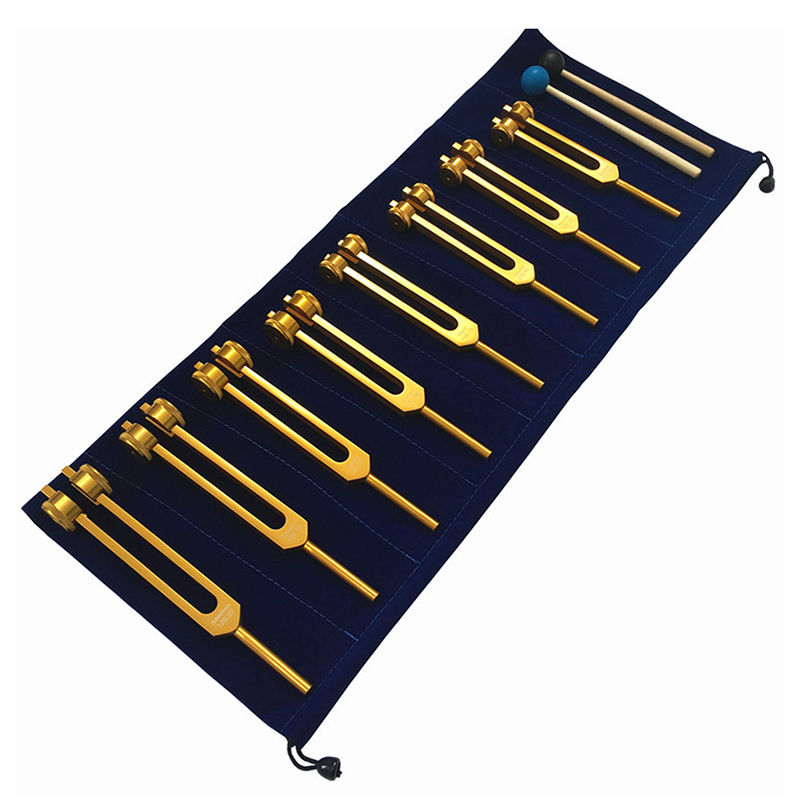 Thumbnail: Luxury Gold Tuning Forks Set Healing Chakra Aluminum Meditation Gifts