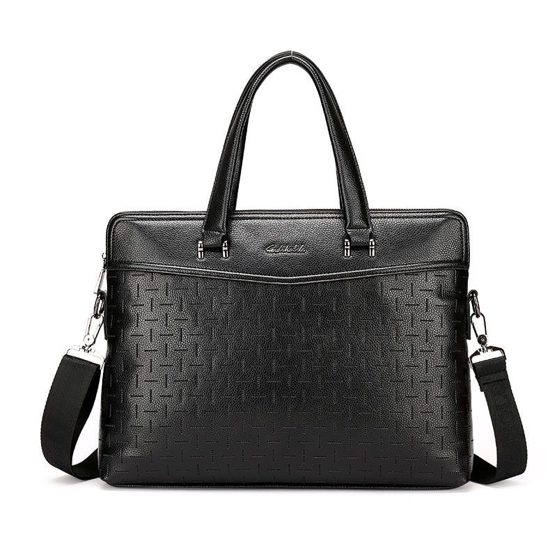 Miniatura: Leather Men's Business Portable Document Computer Shoulder Messenger Bag