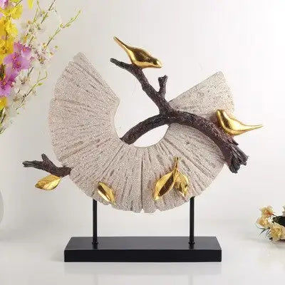 Miniatyrbild: Statue d'oiseau en résine ronde européenne, décoration de maison, artisanat créa