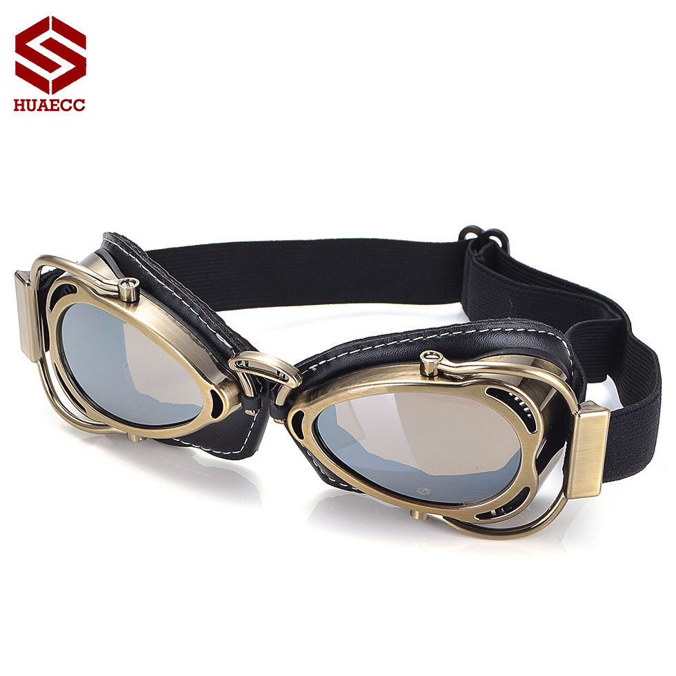 Μικρογραφία: Motorcycle Glasses Goggles Retro Vintage Riding Eye Wear Sun Windproof Goggles 