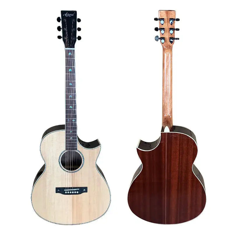 섬네일: Aiersi brand new design handmade custom manhogany Olson body acoustic guitar
