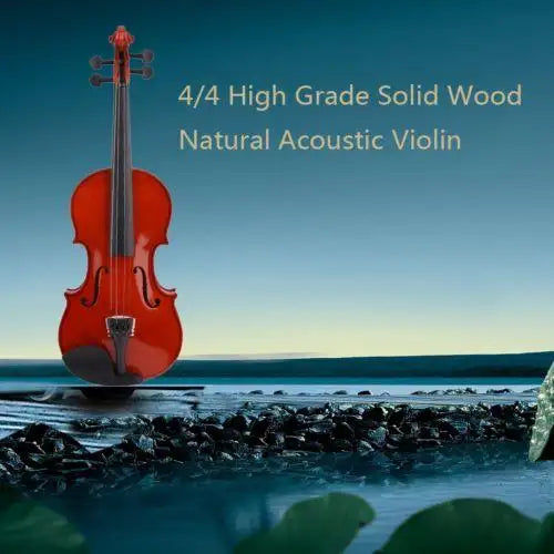 섬네일: Détails sur 4/4 violon en bois naturel acoustique valise & accessoires fait mai