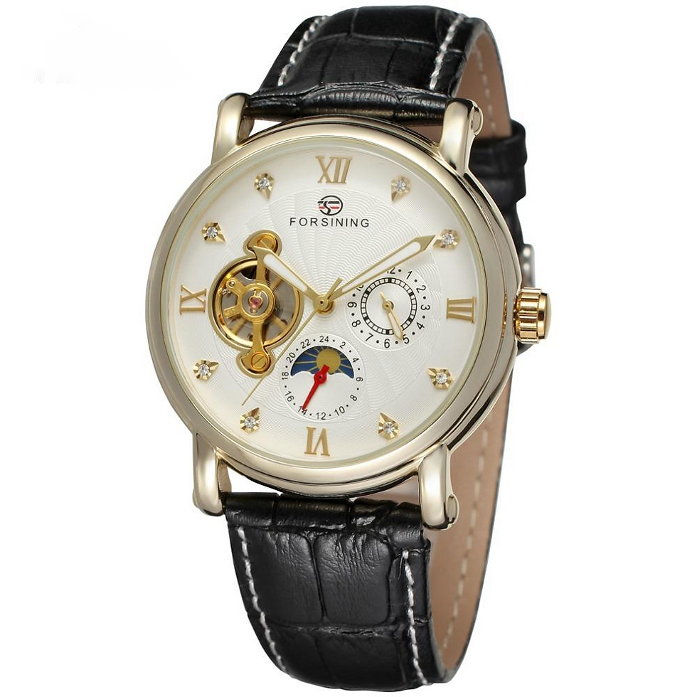 Thumbnail: Hommes de mode de loisirs tourbillon ceinture étanche automatique montre