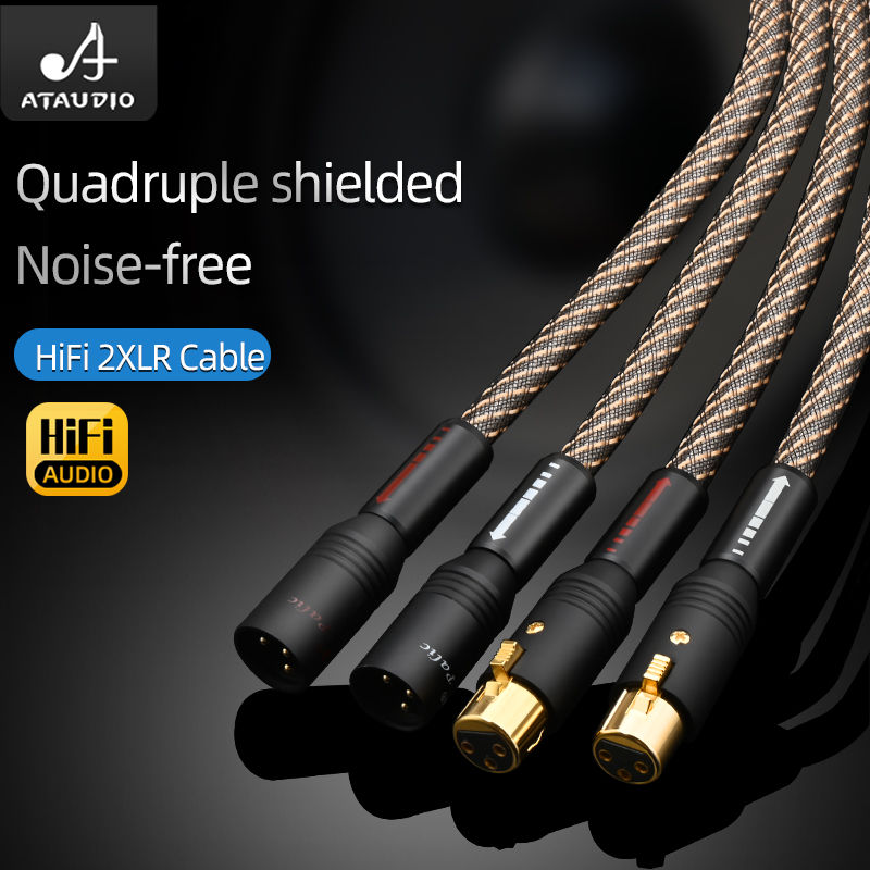 섬네일: HiFi UK QED XLR Audio Cable High Purity OFC Plated Silver with Quad Shielding  N