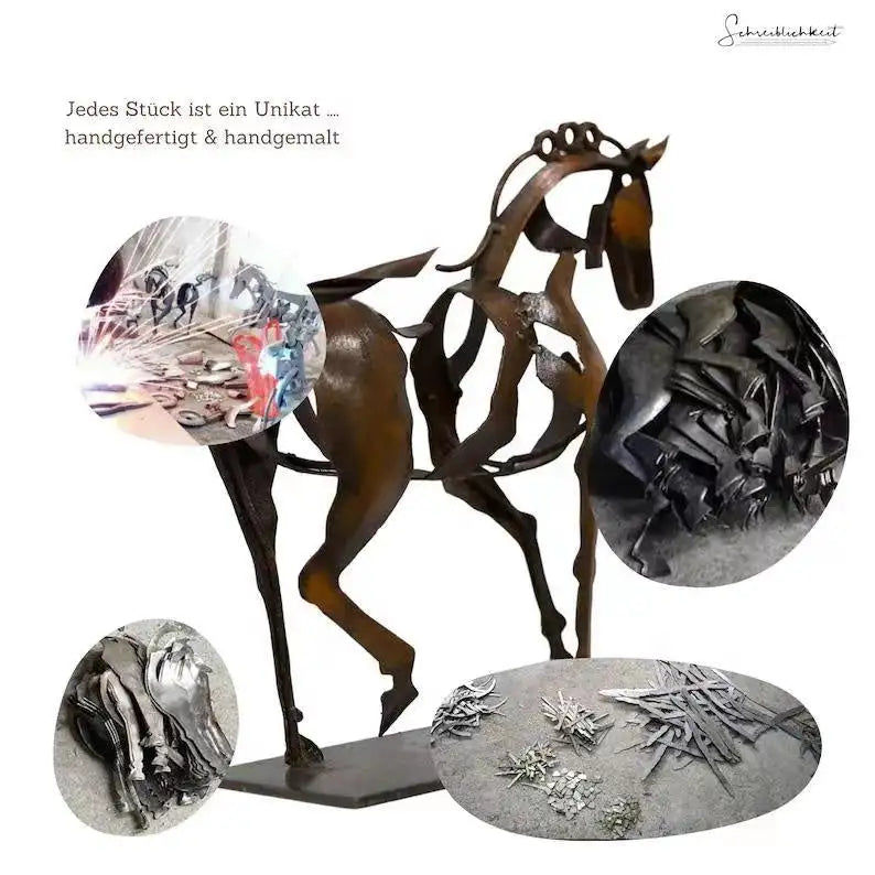 Thumbnail: Dropshipping Art Metal Horse Statue Decor Handmade Modern Horse Sculpture Handic