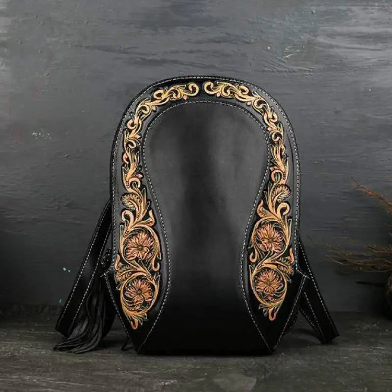 Miniaturbild: Johnature Specially Designer Luxury Backpack Retro Handmade Leather Carving Wome