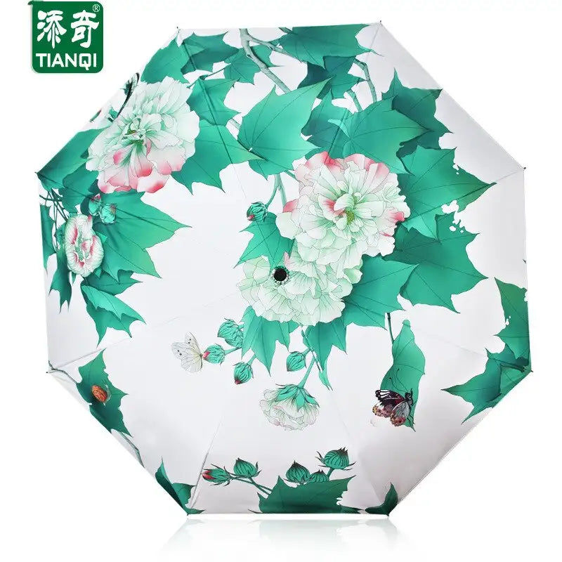 Miniaturebillede: TIANQI nouveauté cadeaux peinture parapluie trois fois paraguay femmes Parasol A