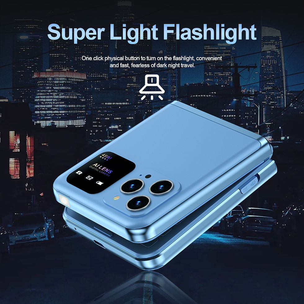 Thumbnail: SERVO Flip6 GSM Fold Mobile Phone 4 SIM Card 2.4'' Screen Auto Call Record