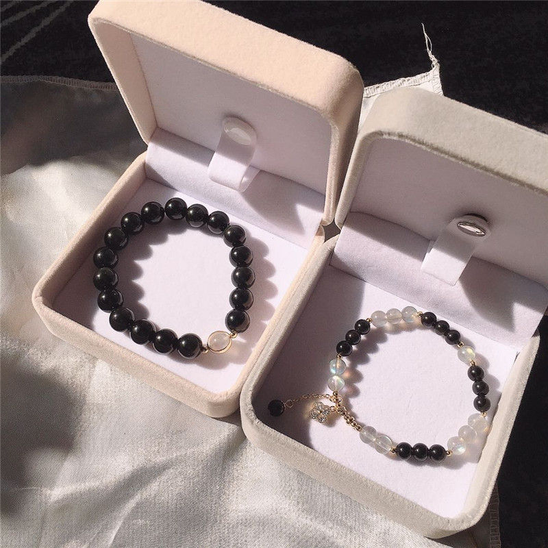 Miniaturebillede: Natural Obsidian Bracelet For Couple