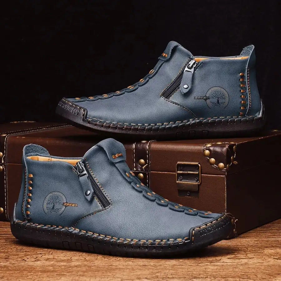 Miniatura: Retro Classic British Style Men's Leather Shoes Handmade Shoes Breathable Drivin