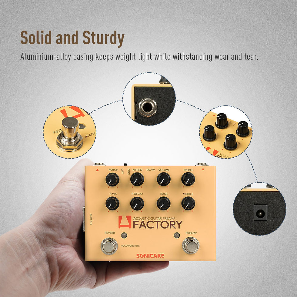 Thumbnail: SONICAKE A Factory Analog Preamp and digital Reverb Dual footswitch guitar effec