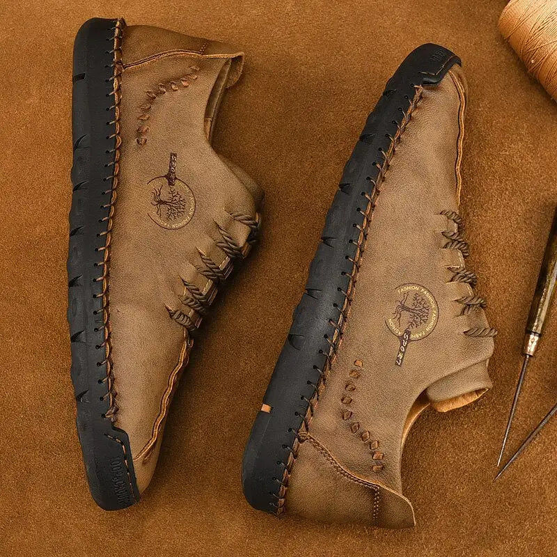 Thumbnail: Handmade Leather Mens Shoes Comfortable Casual Leather Shoes Men Loafers Hot Sal