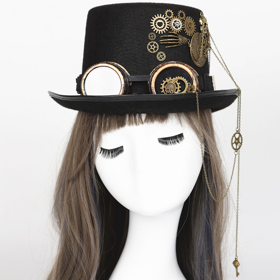 섬네일: Steampunk Top Hat Geared Gothic Glasses Cos Vintage Halloween Costume 