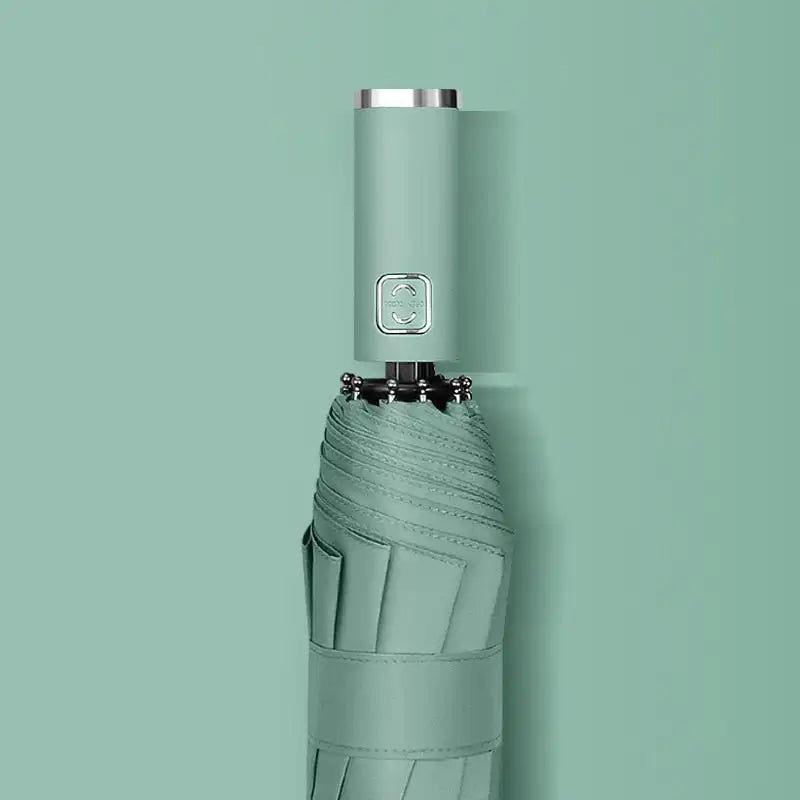 Miniaturebillede: Nouveau 10K couleur unie parapluie automatique Parasol ensoleillé et pluvieux pa