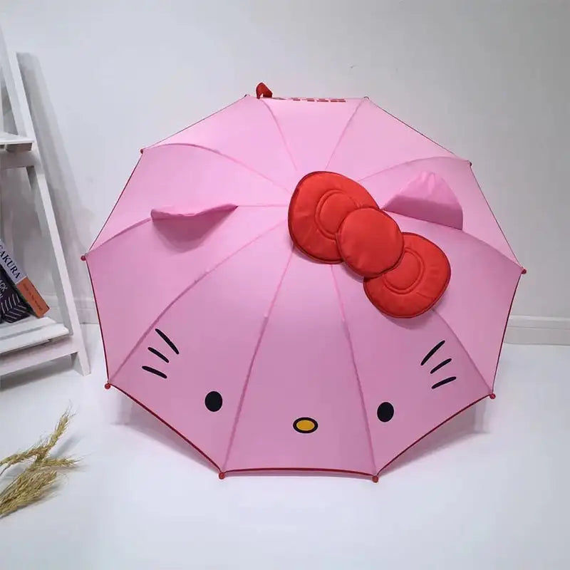 Miniaturebillede: Mignon enfants parapluie Hello kitty Parasol soleil longue poignée coupe-vent pa