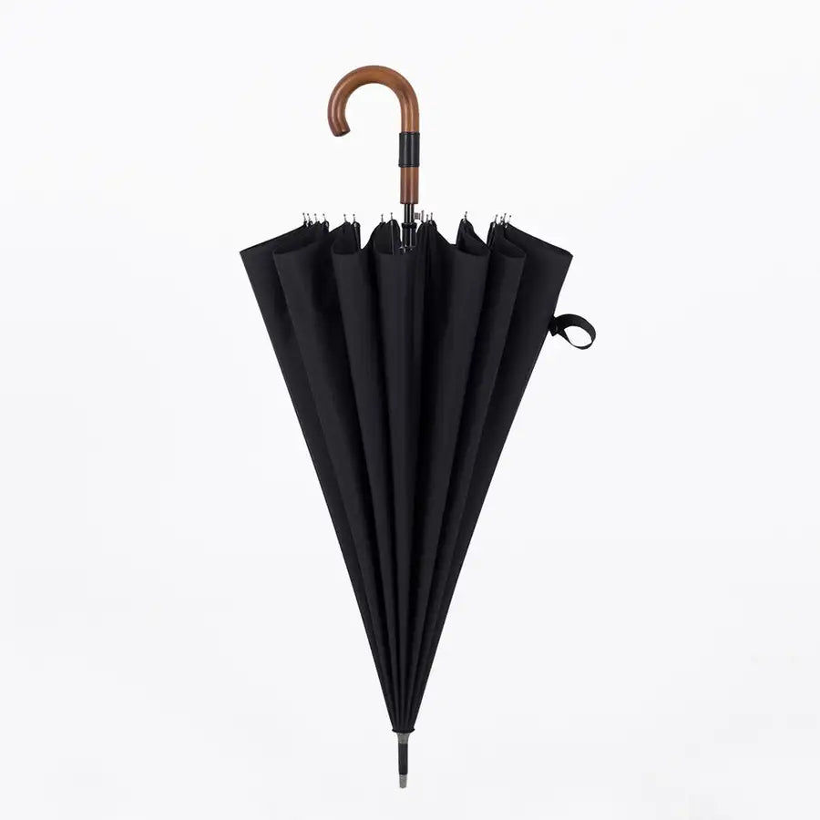 Thumbnail: Parachase Big Umbrella Wooden Windproof 16 Ribs Business Japanese Long Handle Um
