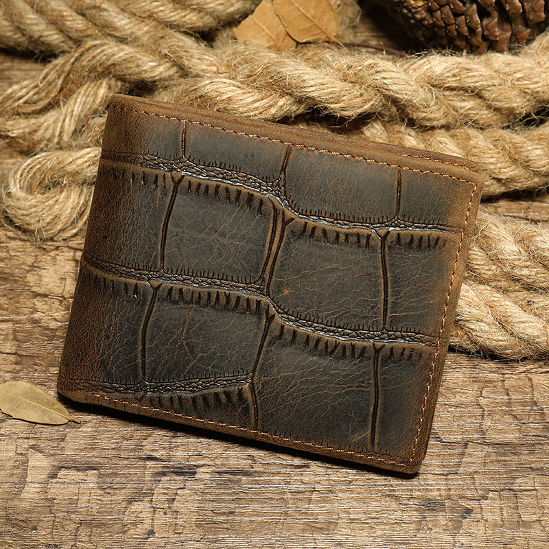 Thumbnail: Portefeuille En Cuir Veritable Crocodile